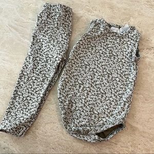 Jamie Kay Onesie and Legging Set with Tiny Floral Print